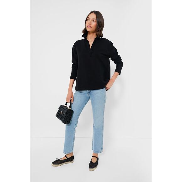 POMANDER PLACE Black Bradley Knit Polo Popover Size XL NWT - Picture 7 of 8